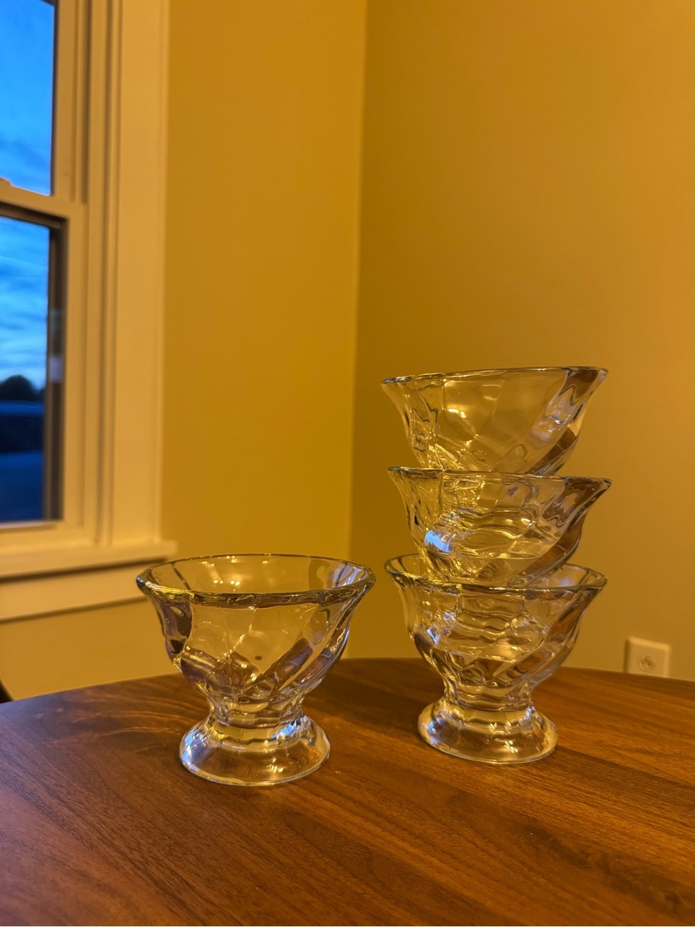 Clear Glass Dessert Bowls - Set of 4